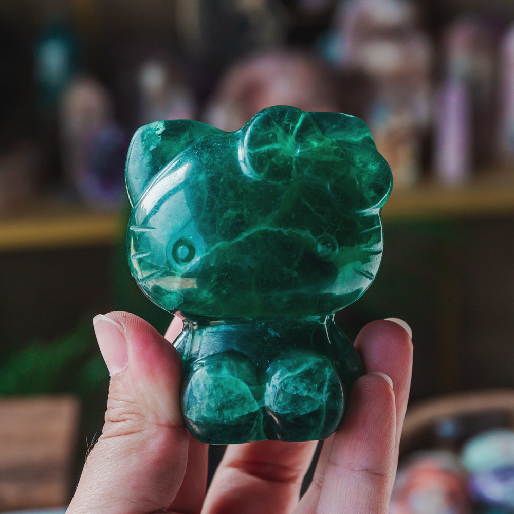 Green Fluorite Hello Kitty