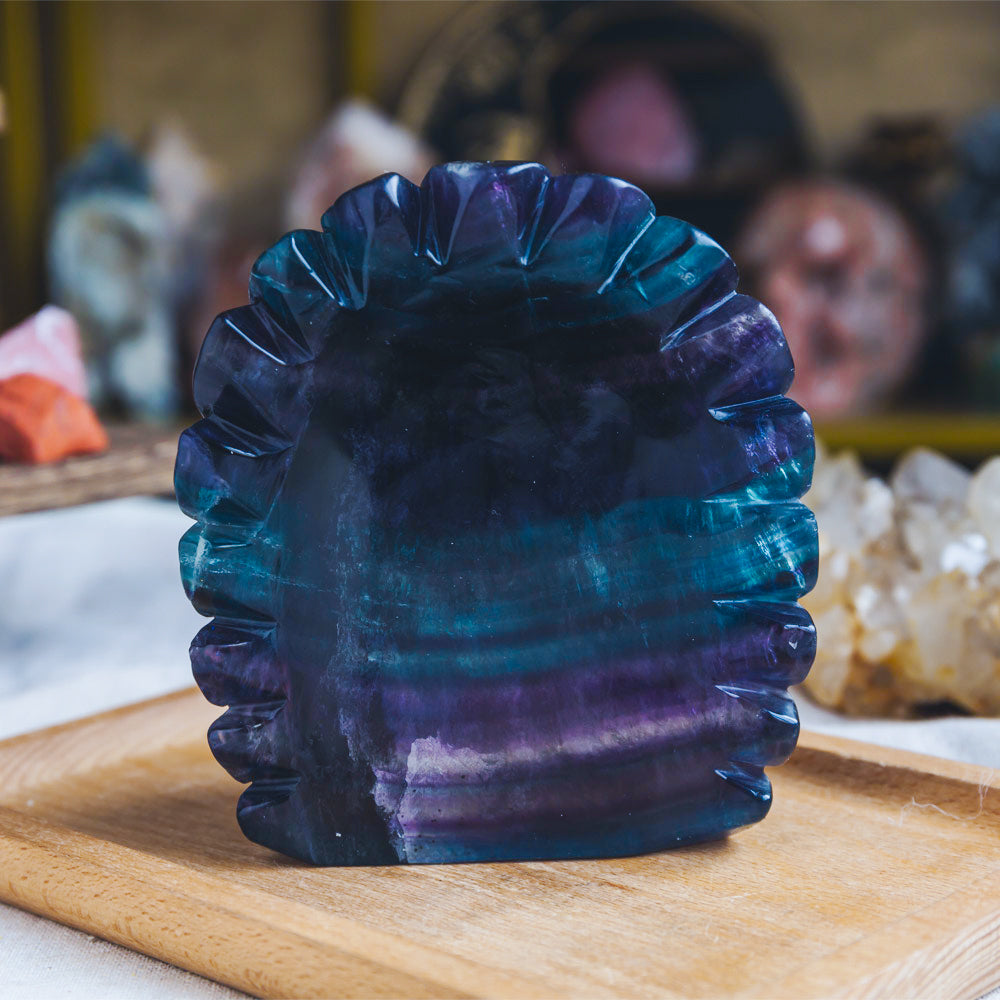 Rainbow Fluorite Indian Skull