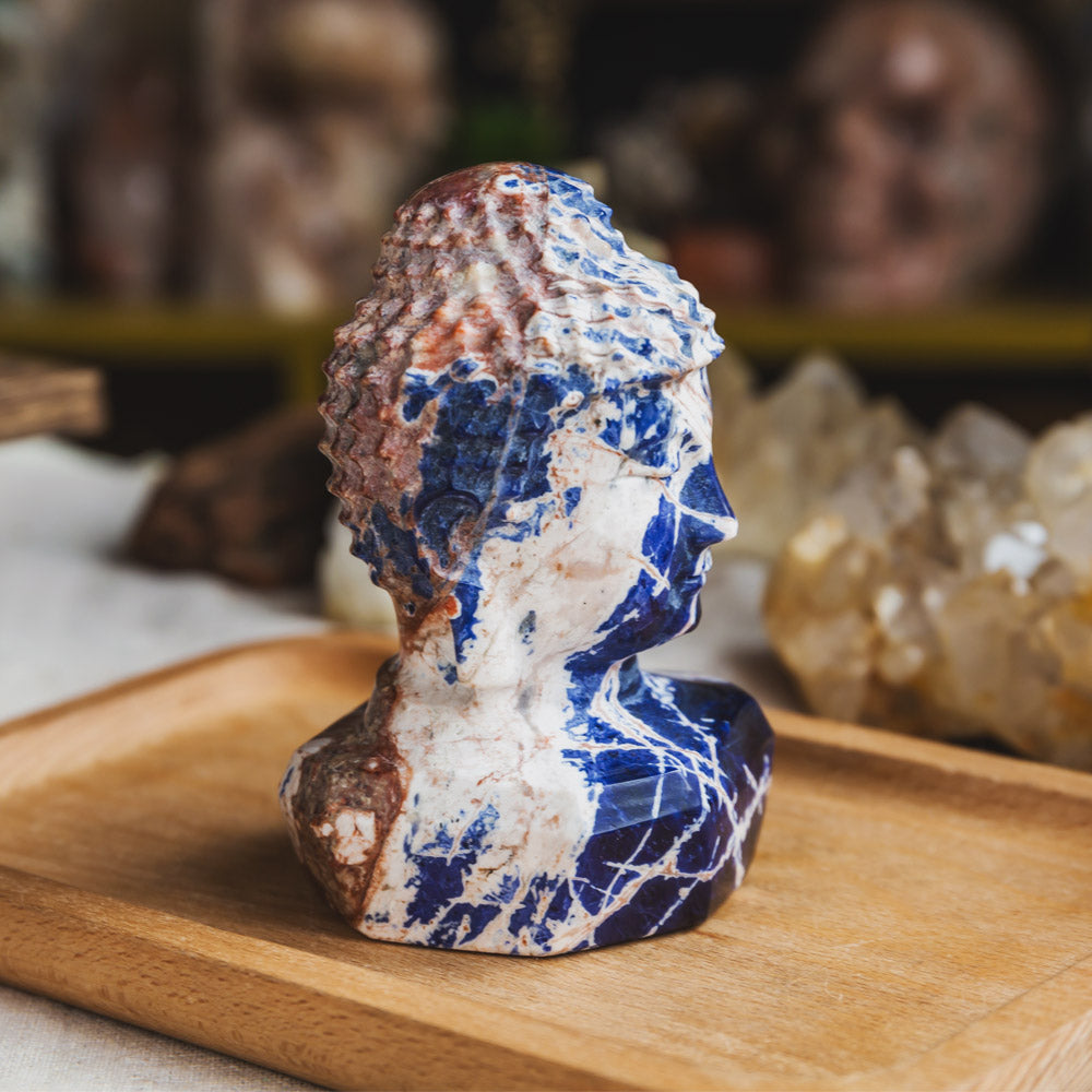 Sodalite Buddha Head