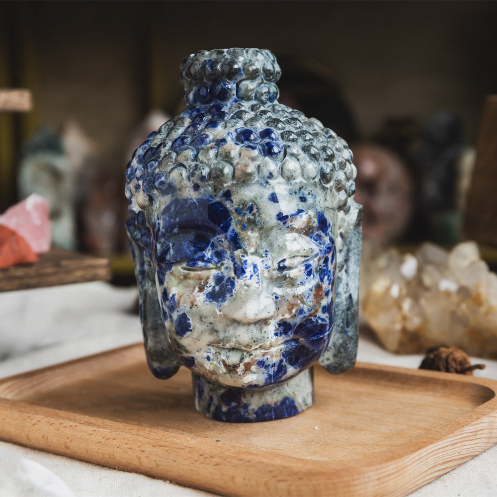 Sodalite Buddha Head