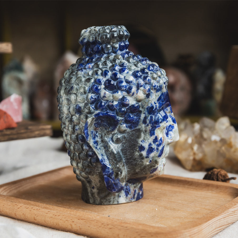 Sodalite Buddha Head