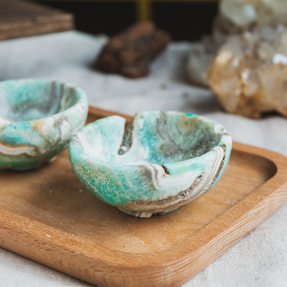 Blue Aragonite Bowl