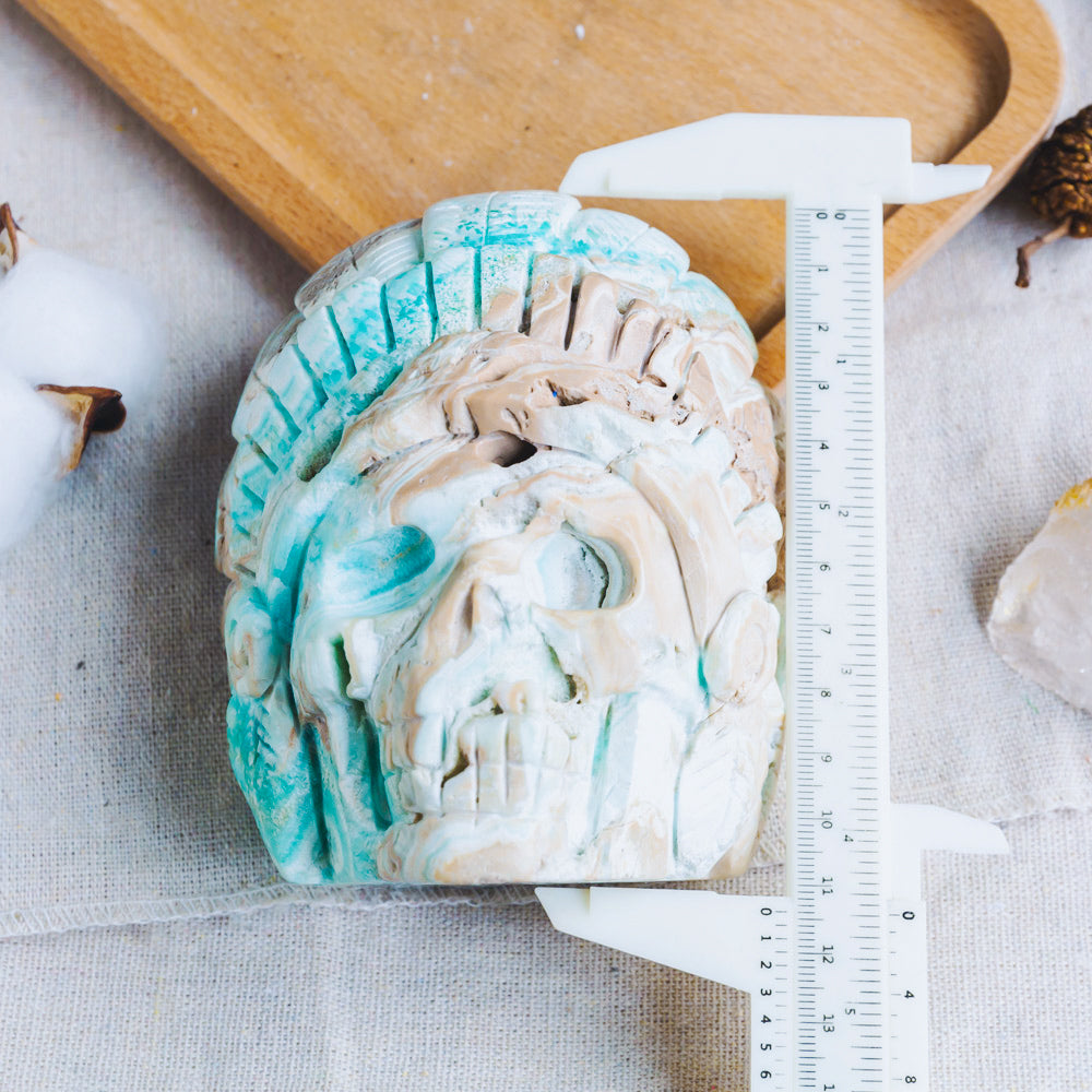 Blue Aragonite Indian Skull