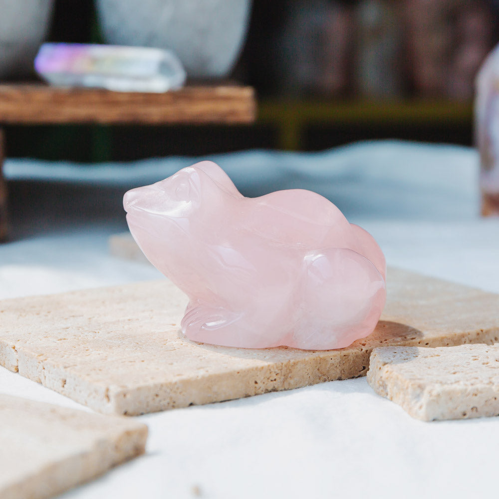 Rose Quartz Frog