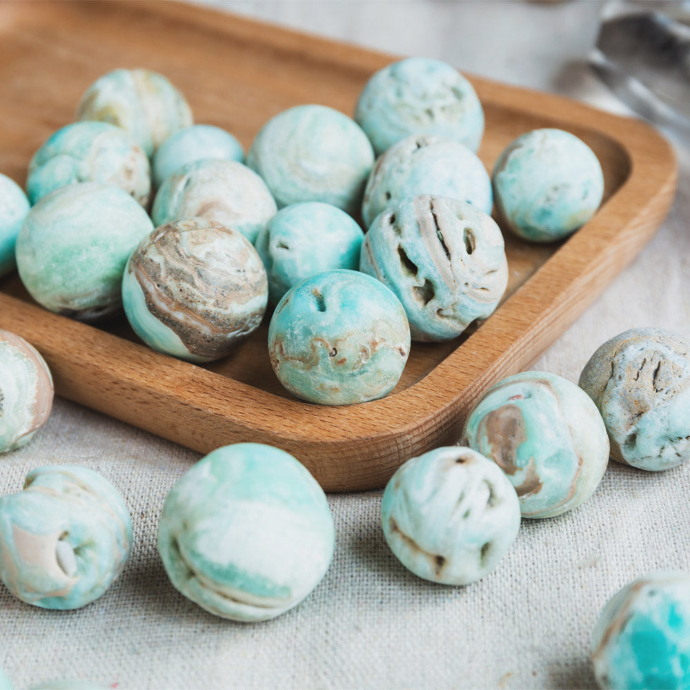 1" Blue Aragonite Ball