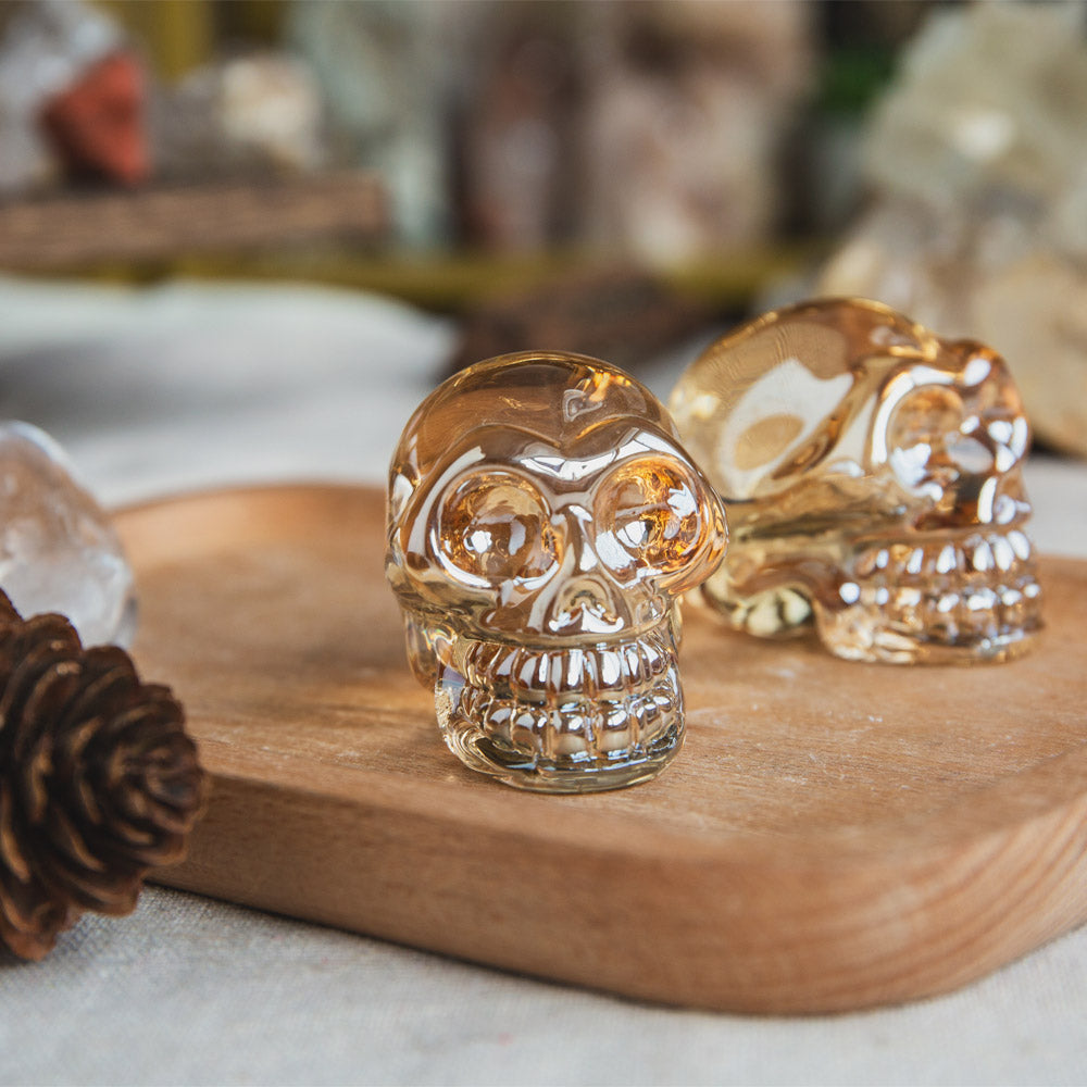 2" Aura Glass Skull