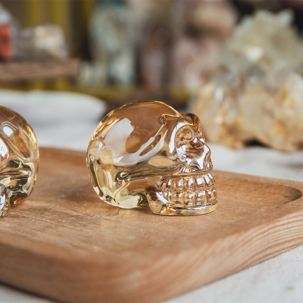 2" Aura Glass Skull