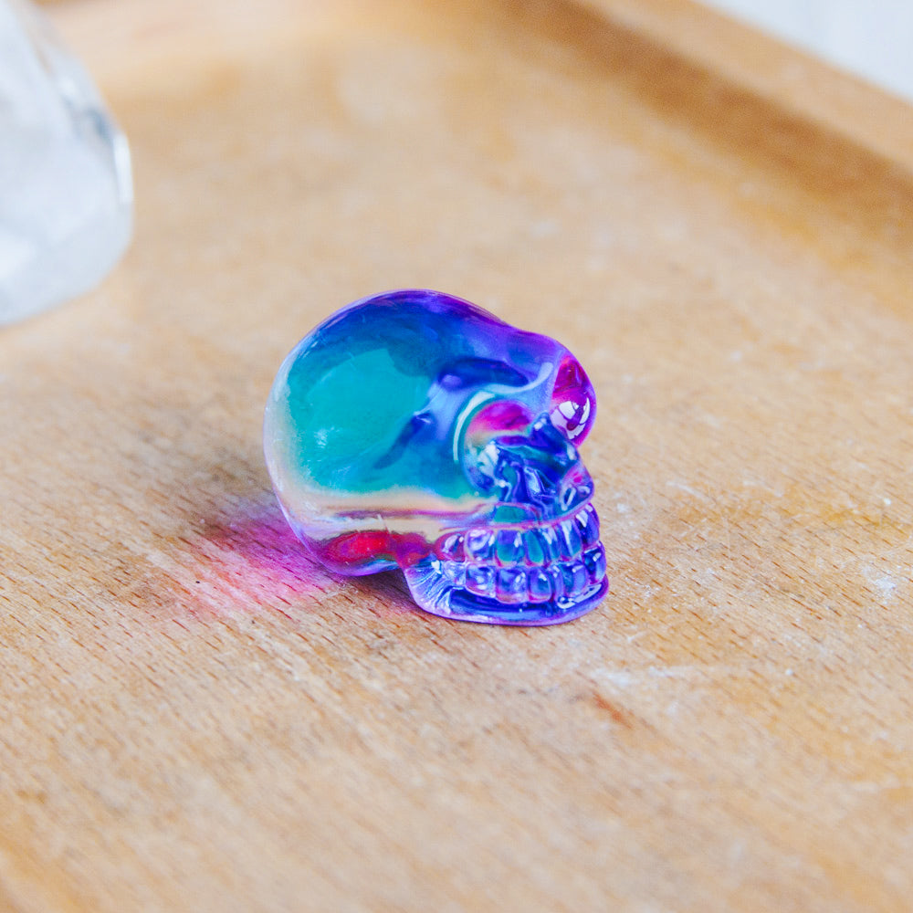 1" Aura Glass Mini Skull