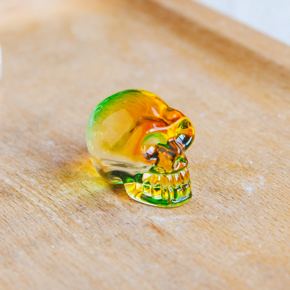 1" Aura Glass Mini Skull