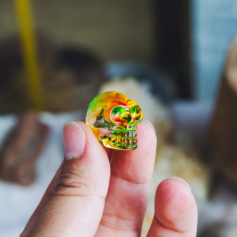 1" Aura Glass Mini Skull