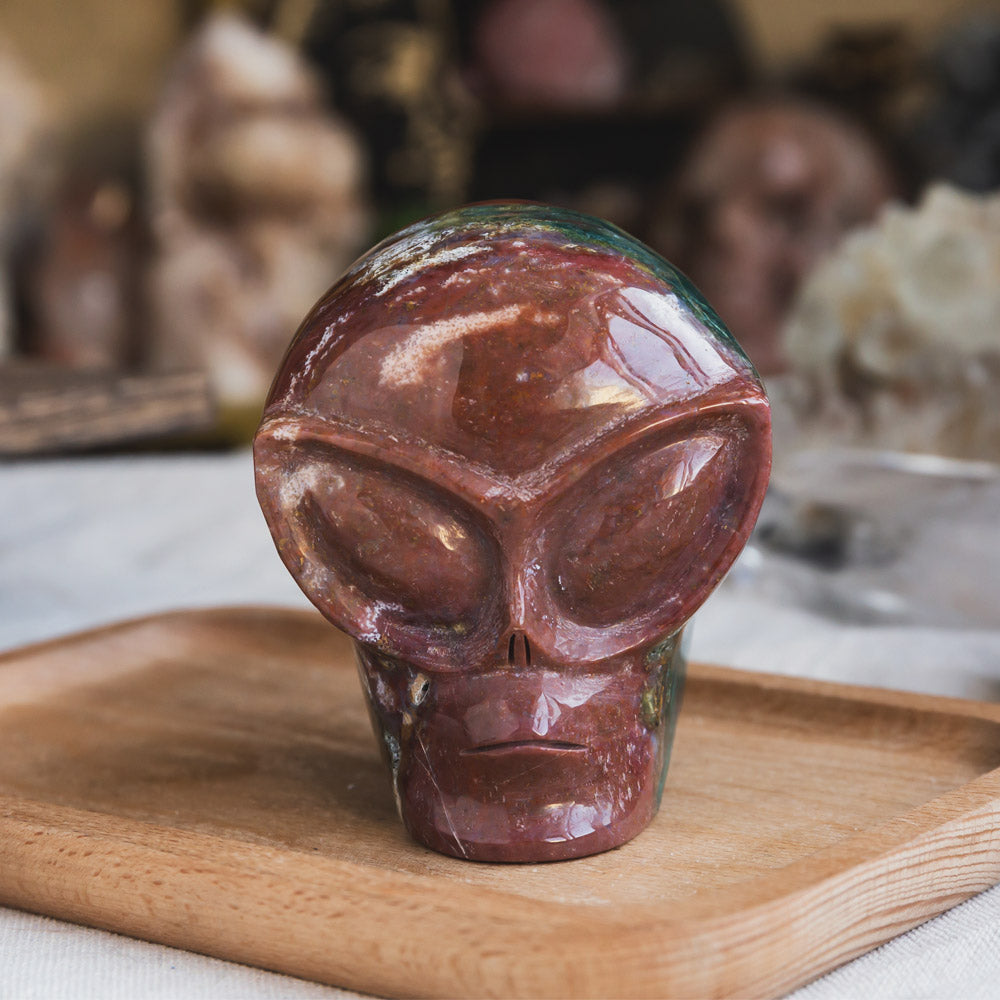 Ocean Jasper Alien Skull