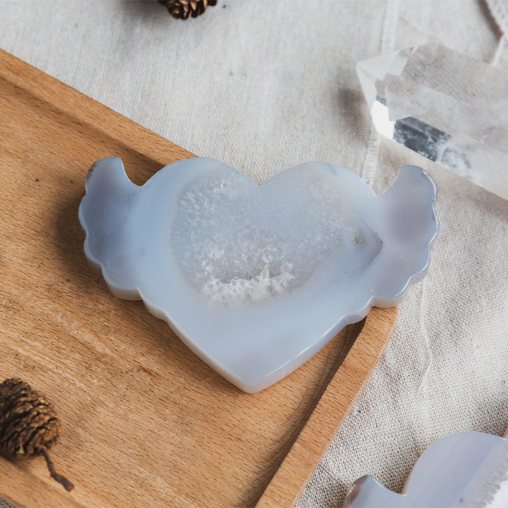 Geode Agate Heart With Wing