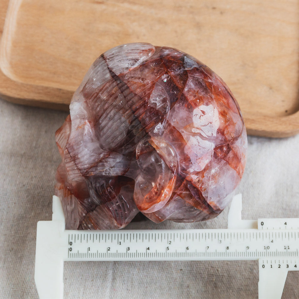 3.5" Fire Quartz Muscle Skull