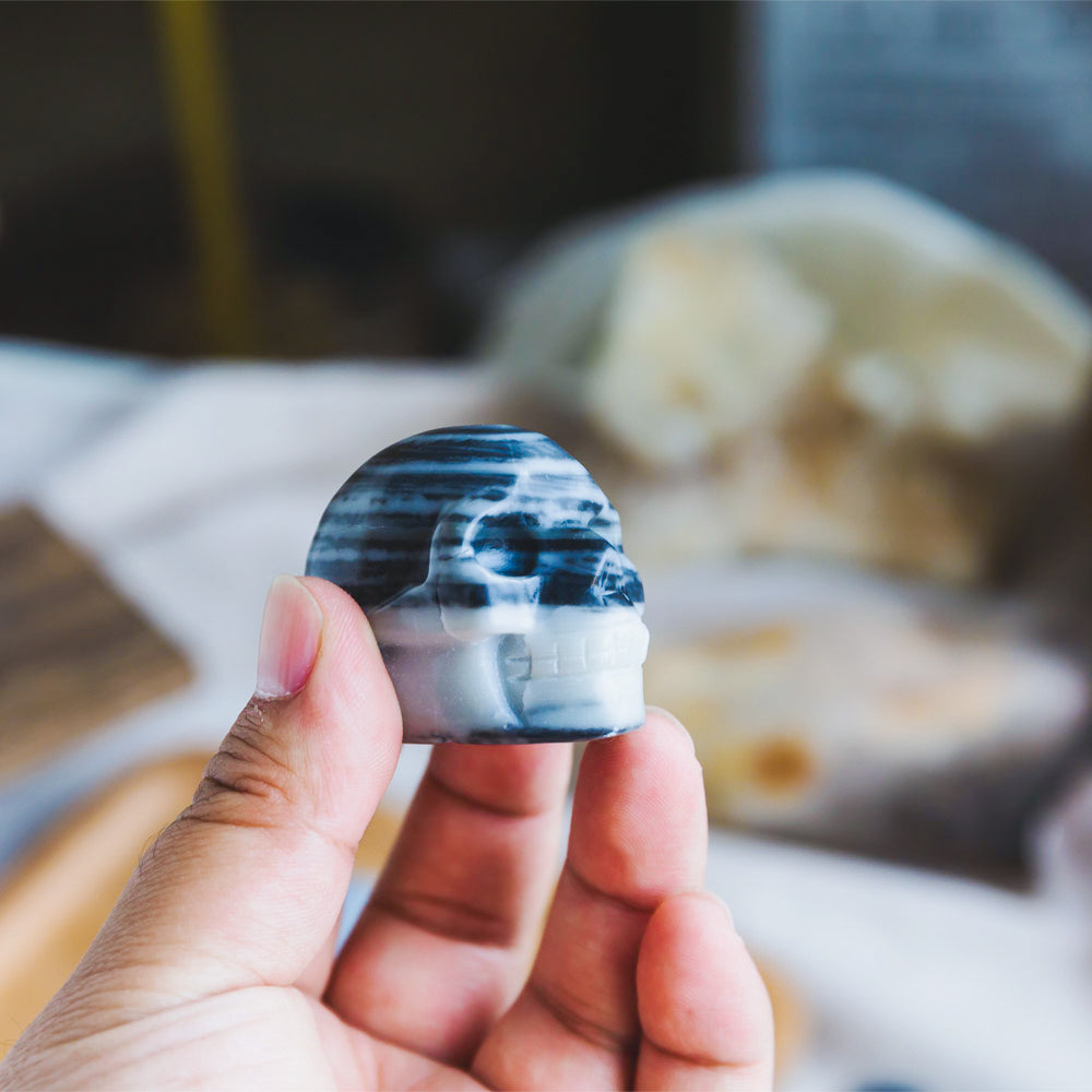 1.5" Yinyang Jasper Skull