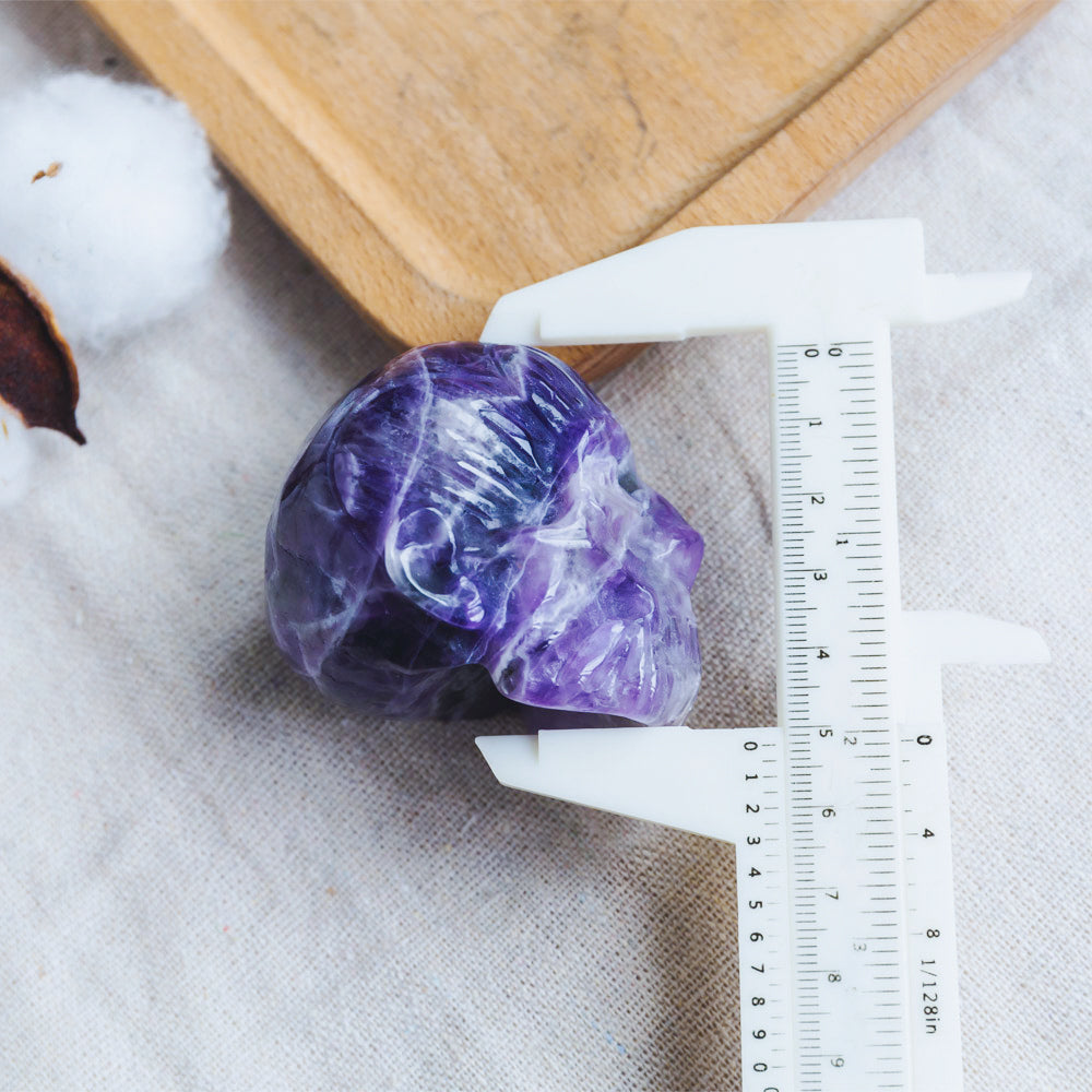 2" Dream Amethyst Muscle Skull