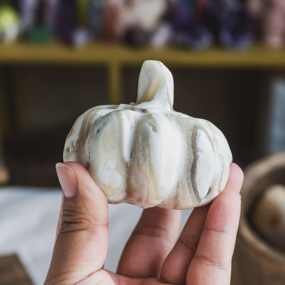 Zebra Calcite Pumpkin