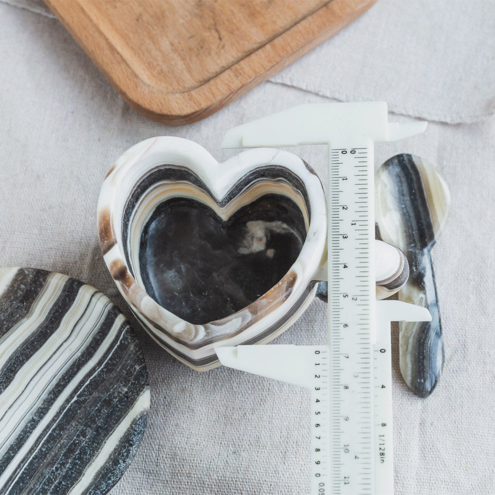 Zebra Calcite Heart Cup