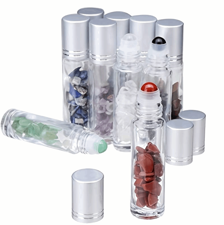 10pcs Clear Glass Roller Bottles