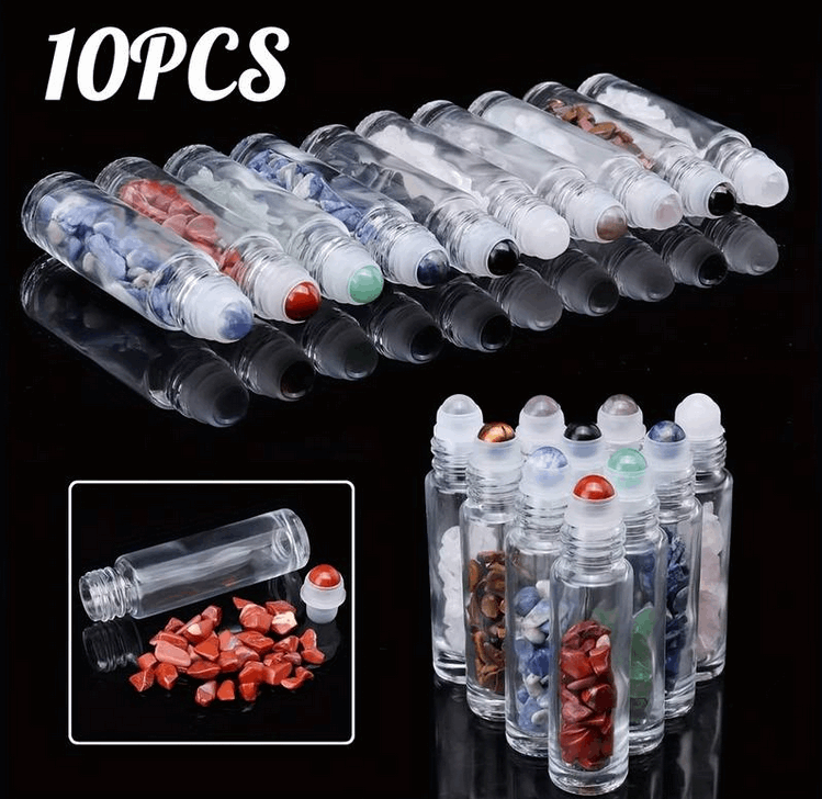 10pcs Clear Glass Roller Bottles