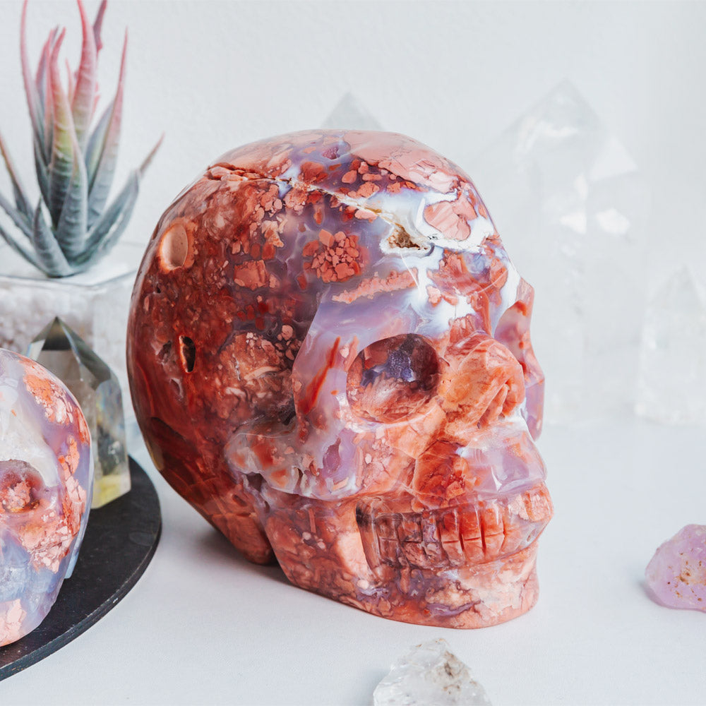 Pink Agate Skull