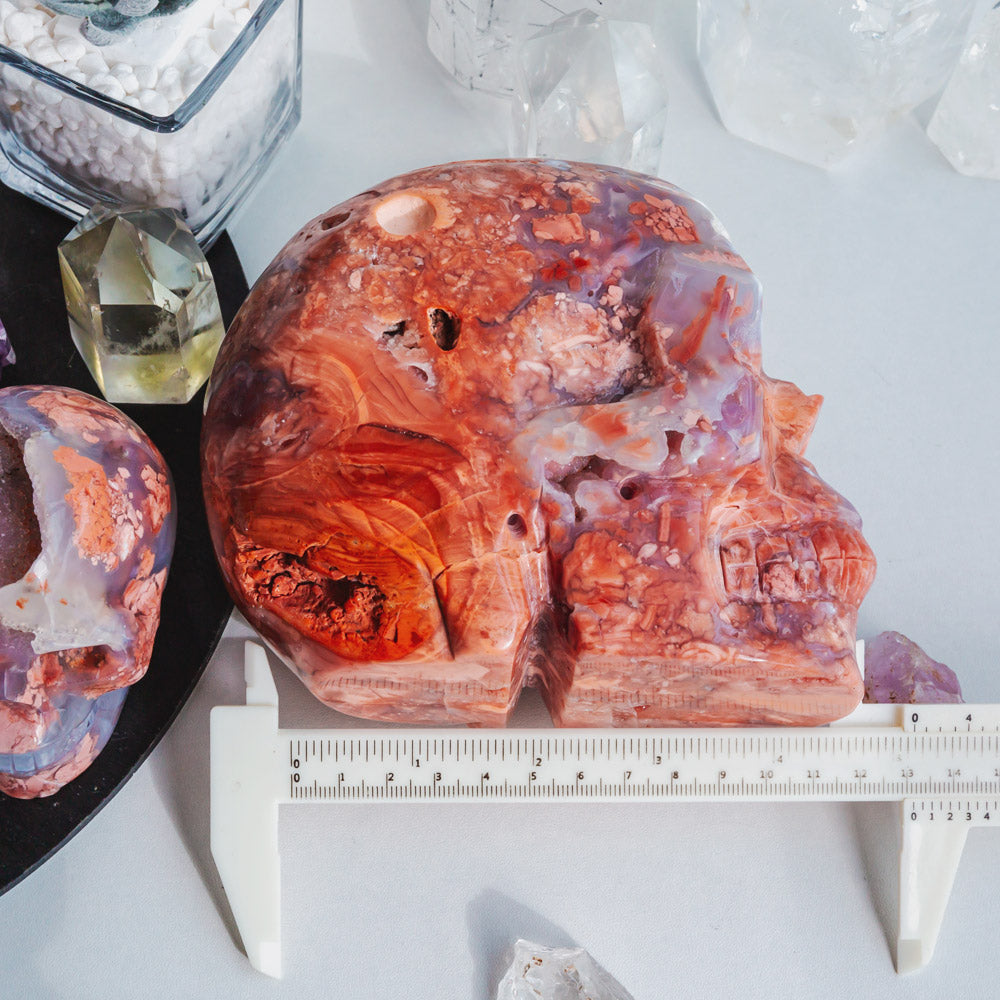 Pink Agate Skull