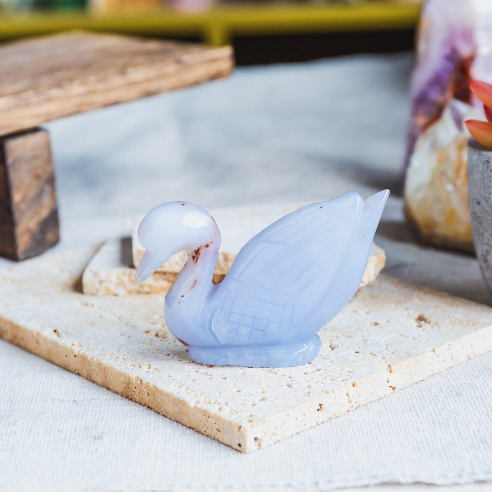 Blue Chalcedony Swan