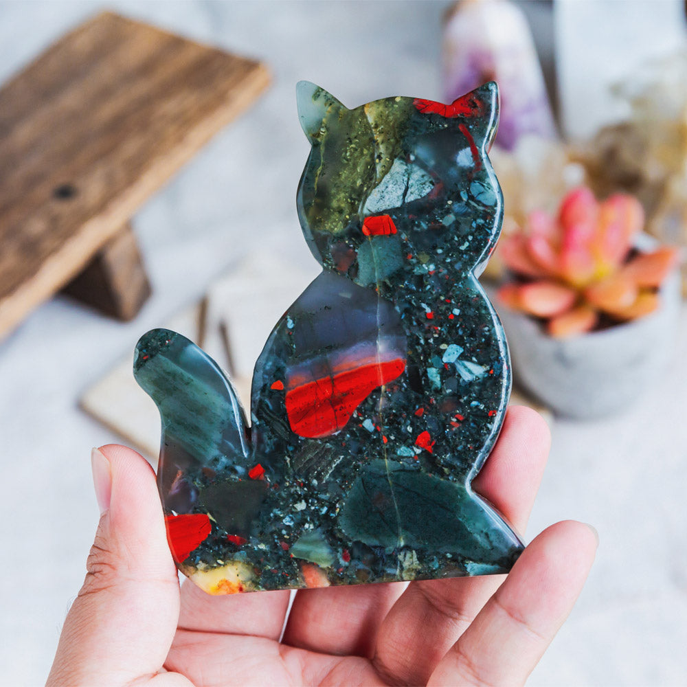 Africa Blood Stone Cat Slice