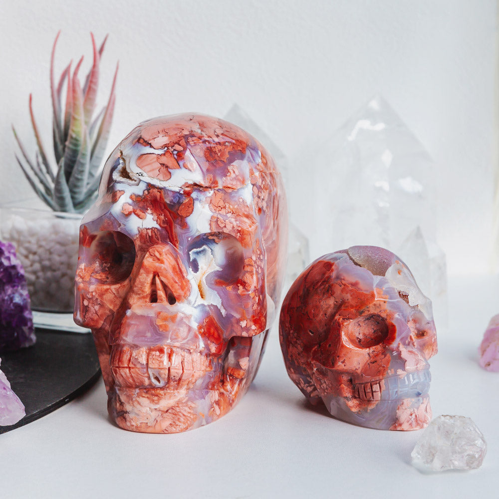 Pink Agate Skull