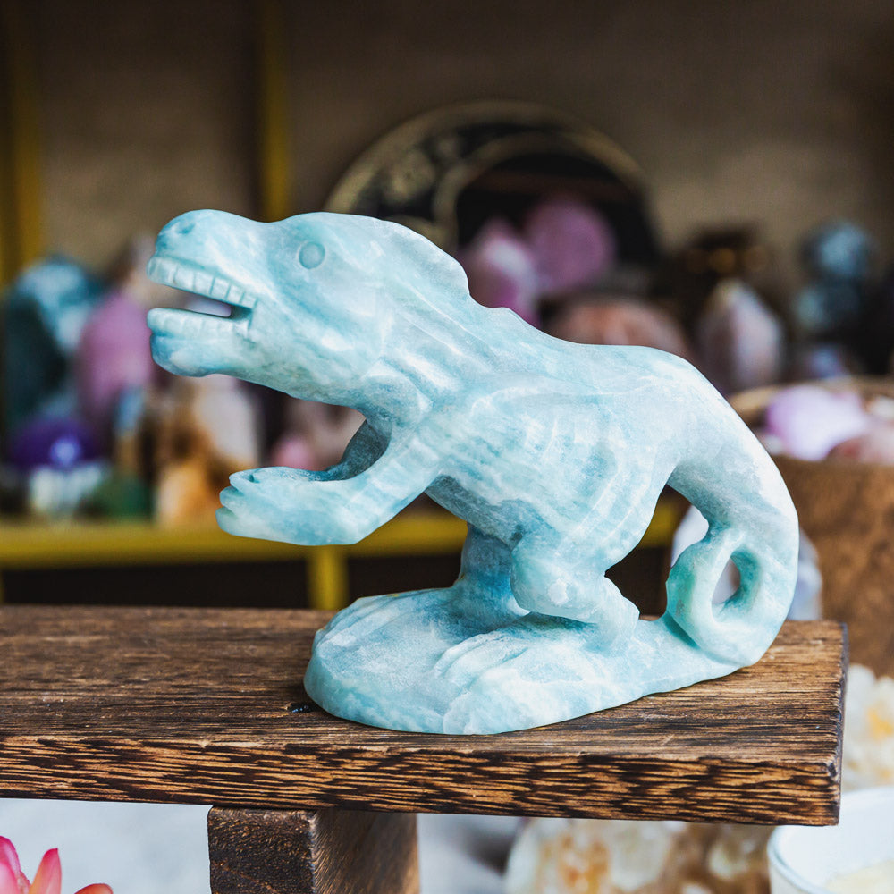 Blue Aragonite Tyrannosaurus