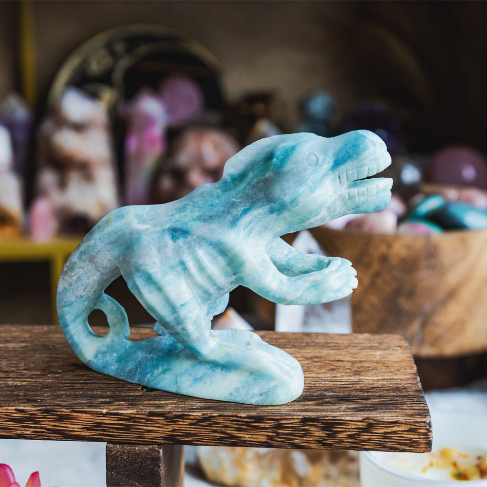 Blue Aragonite Tyrannosaurus