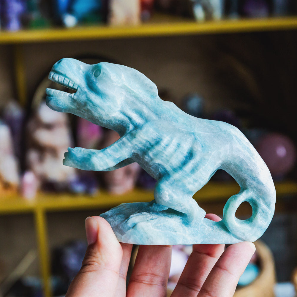 Blue Aragonite Tyrannosaurus