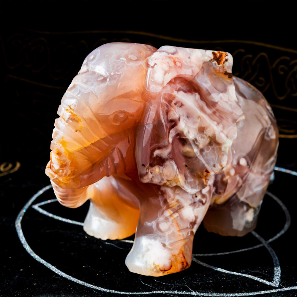 Flower Agate Elephant