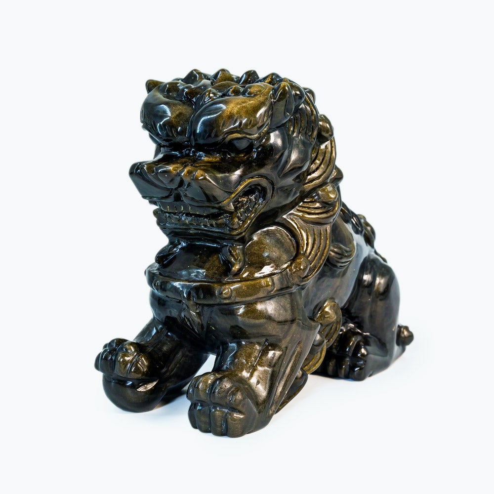 Golden Sheen Obsidian Lion