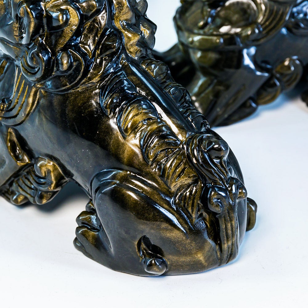 Golden Sheen Obsidian Lion