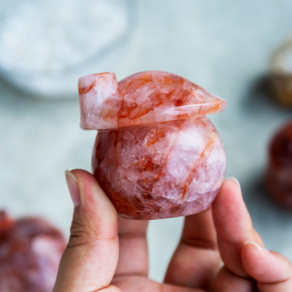 Fire quartz mushroom house