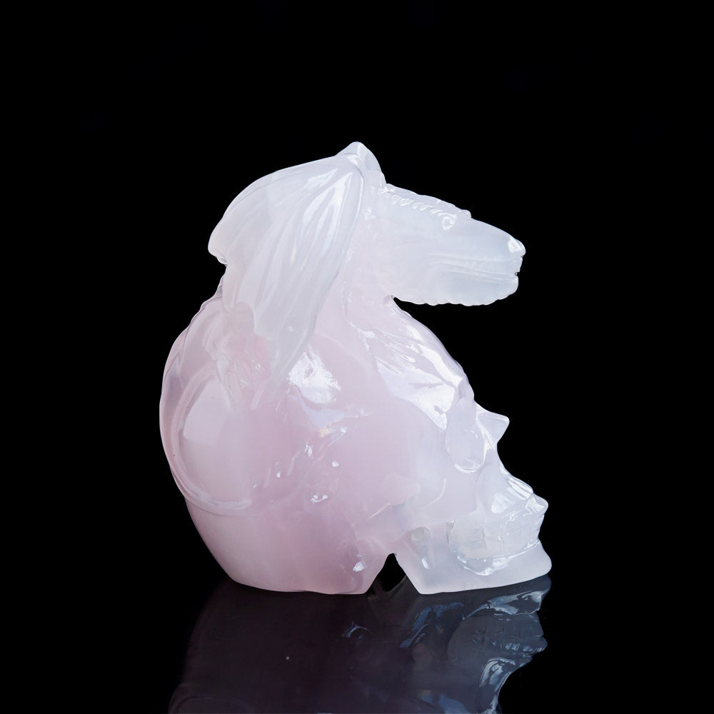 Pink Calcite Skulls With Flying dragon