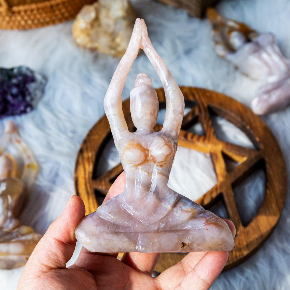 Flower agate yoga goddess