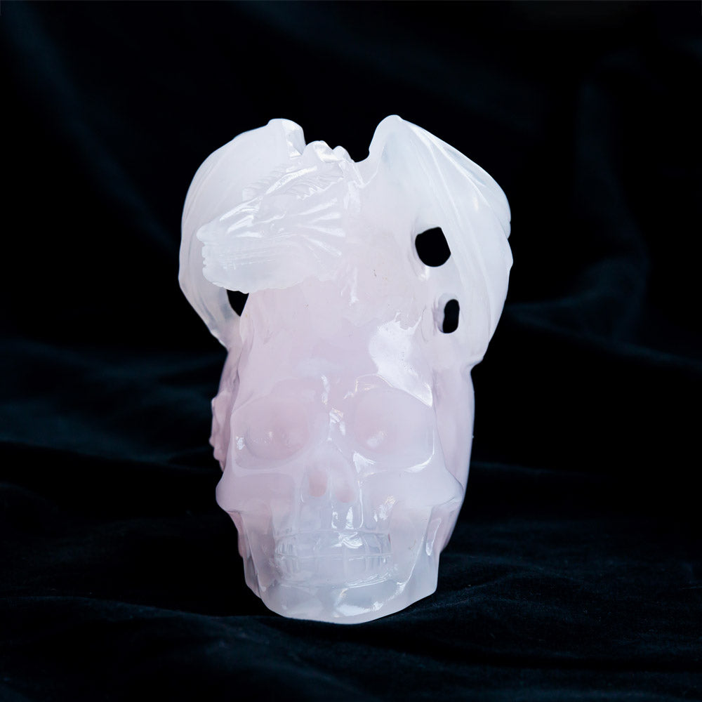 Pink Calcite Skulls With Flying dragon