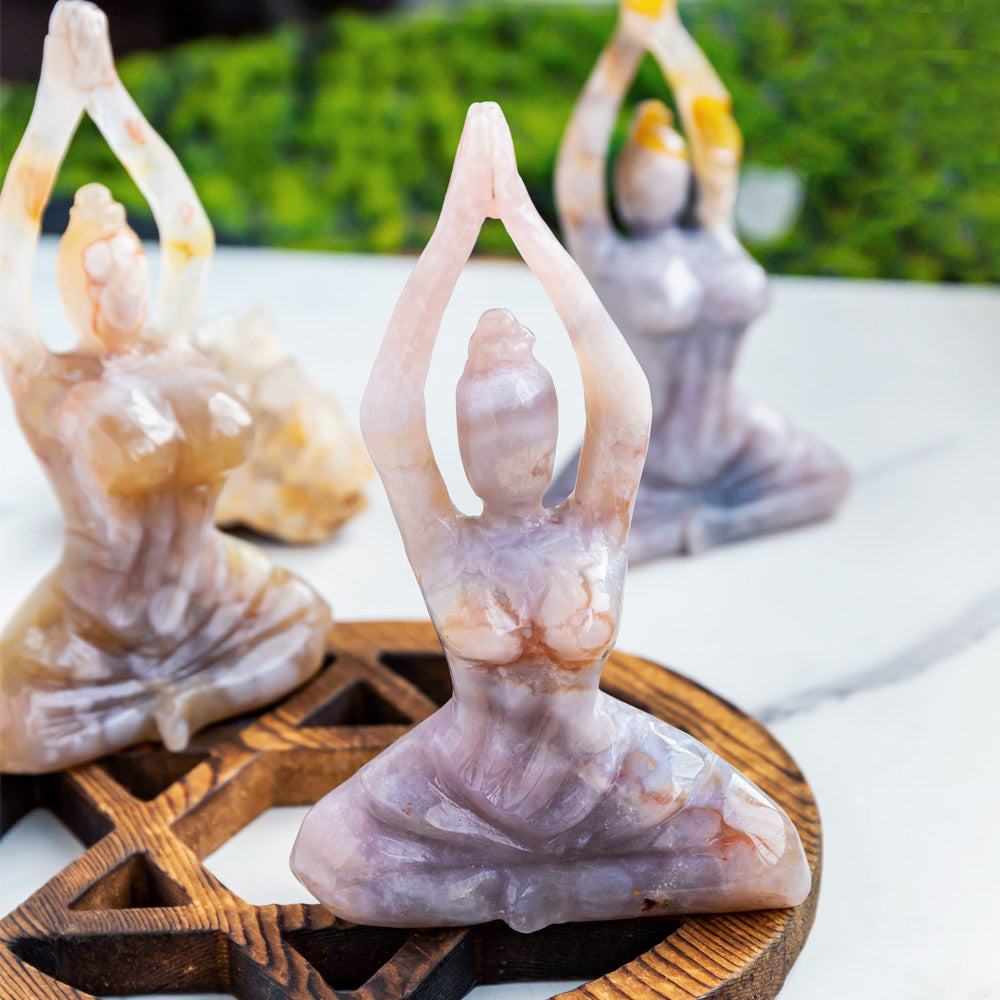 Flower agate yoga goddess