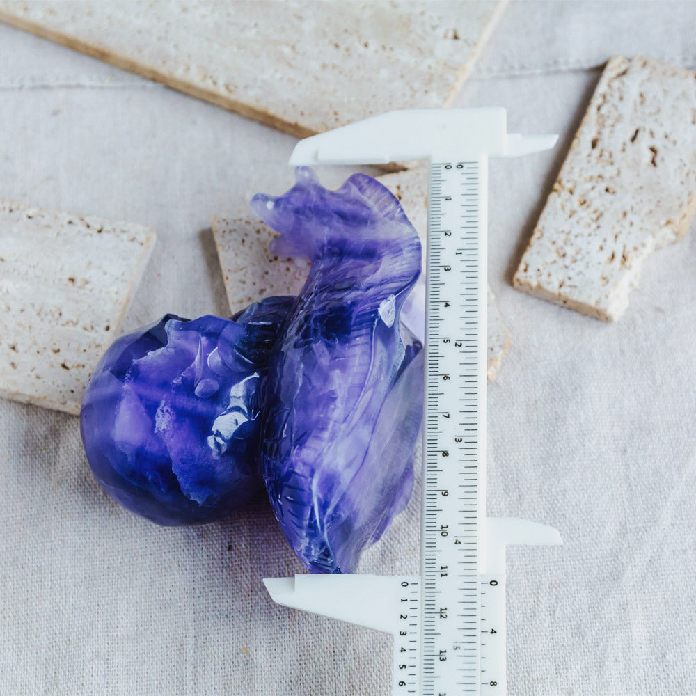 Purple Fluorite Skull With Snail