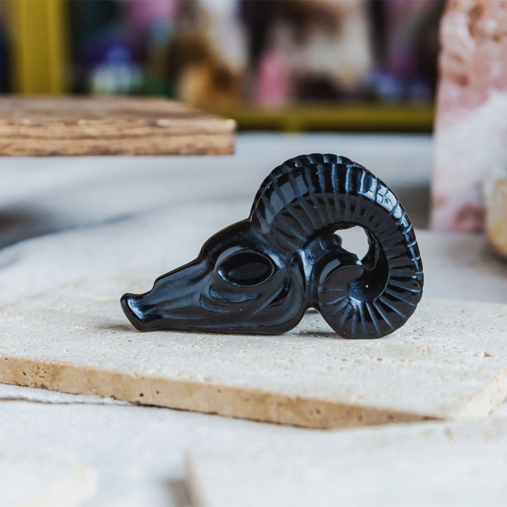 Black Obsidian 3'' Sheep Head