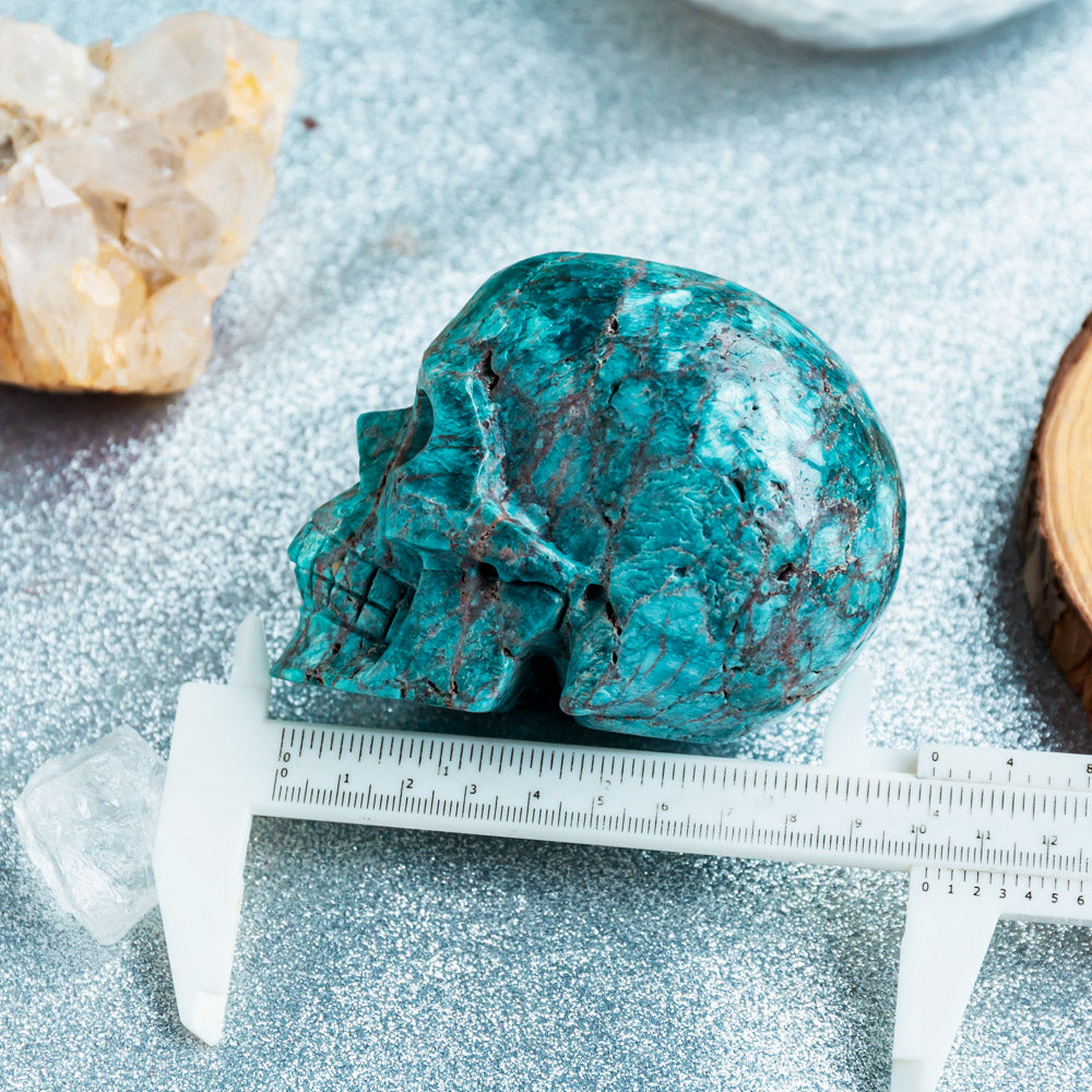 Blue apatite skull