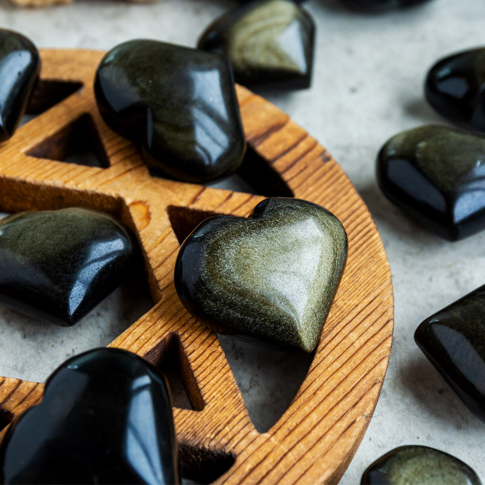 Golden Sheen Obsidian Heart