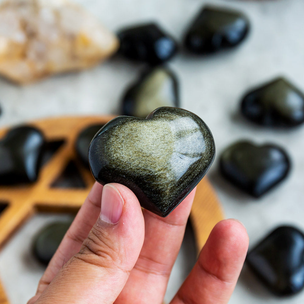 Golden Sheen Obsidian Heart