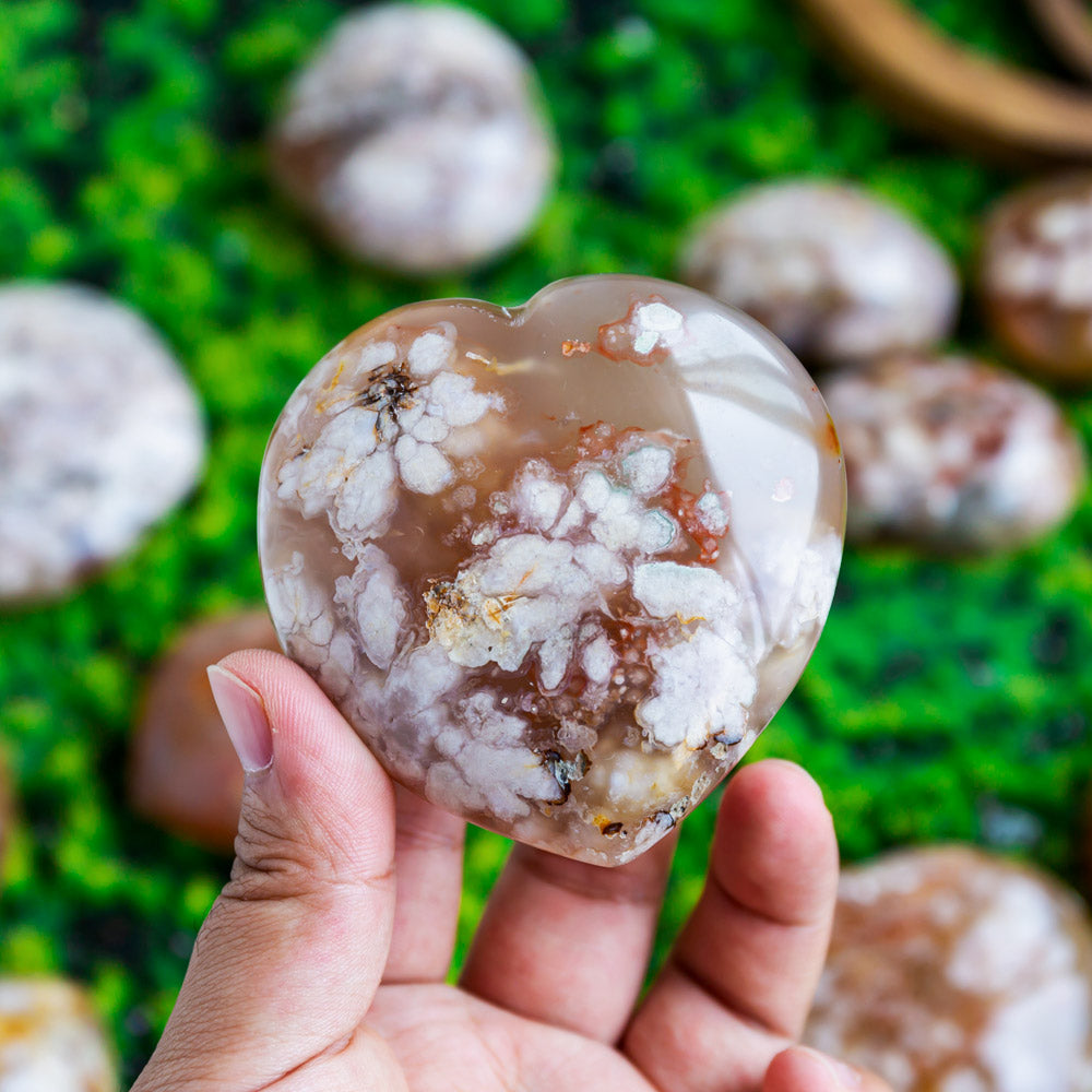 Flower Agate Hearts