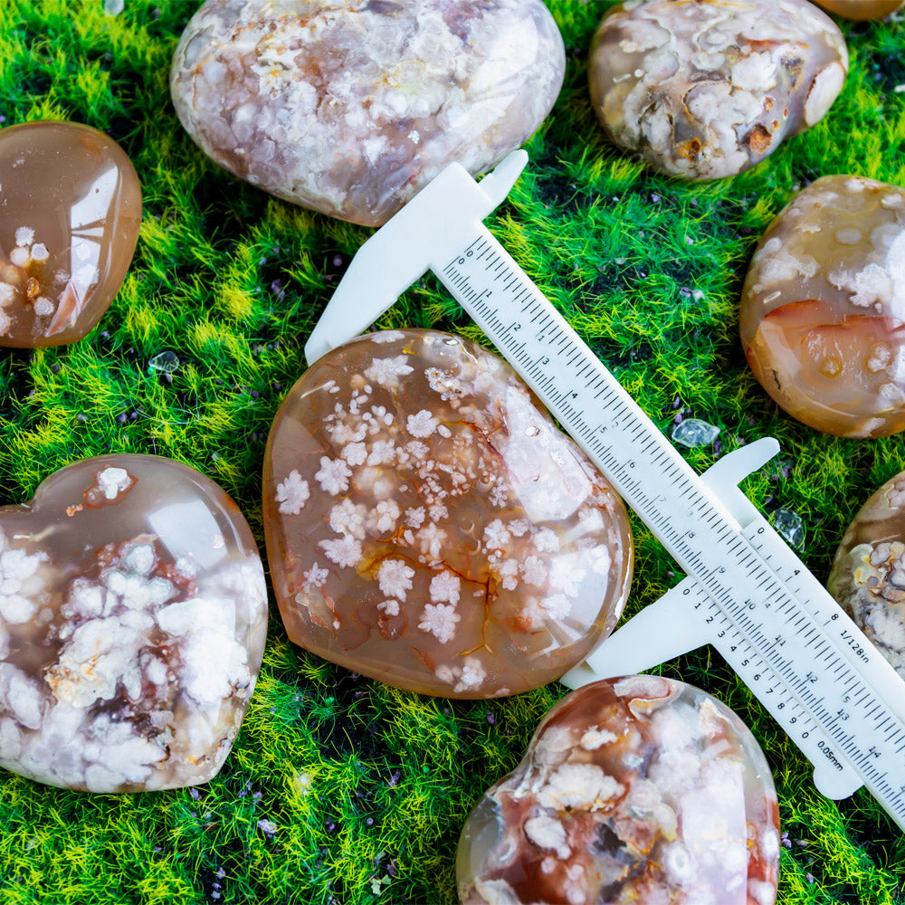 Flower Agate Hearts