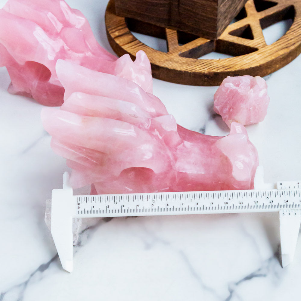 Rose quartz dragon head