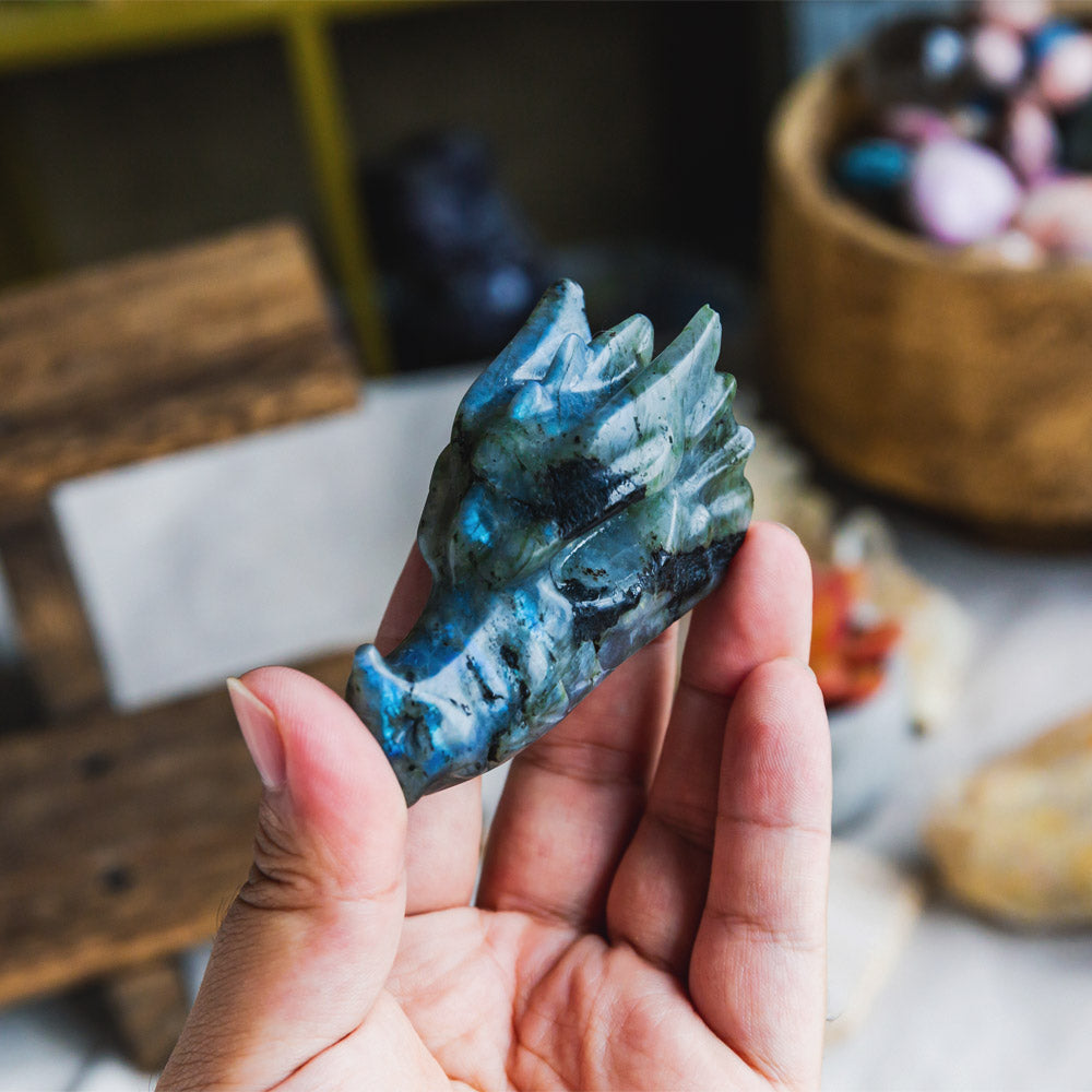 Labradorite Dragon Head