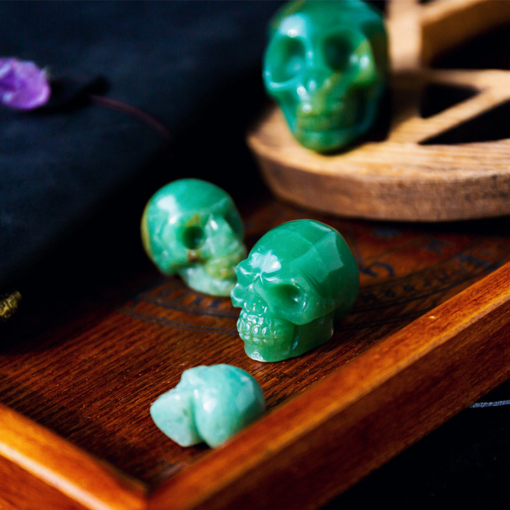 2" Green Aventurine Skull