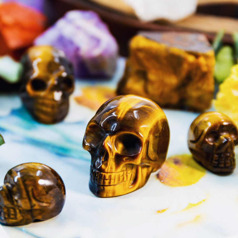 Tigers-eye Skull 1.5”